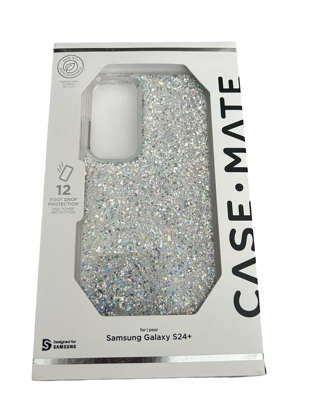 Case-Mate Glitter Phone Case for Samsung Galaxy S24+ - Silver Sparkle Open Box